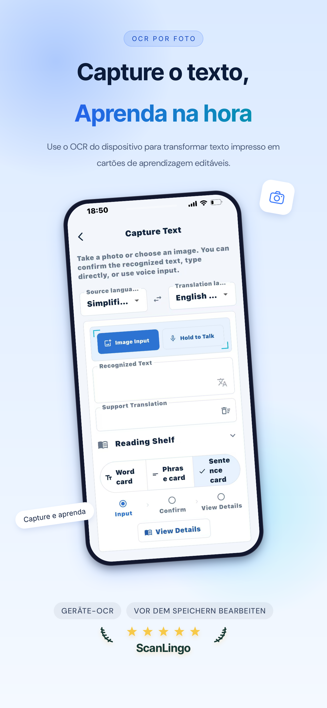 Português — OCR por foto